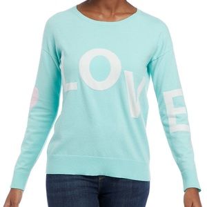 Teal crown & ivy “love” sweater